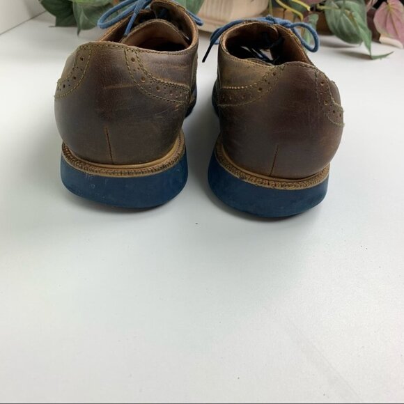 Men's Cole HAAN Oxfords  Great Jones Brown Nubuck Leather with blue laces - Picture 6 of 8